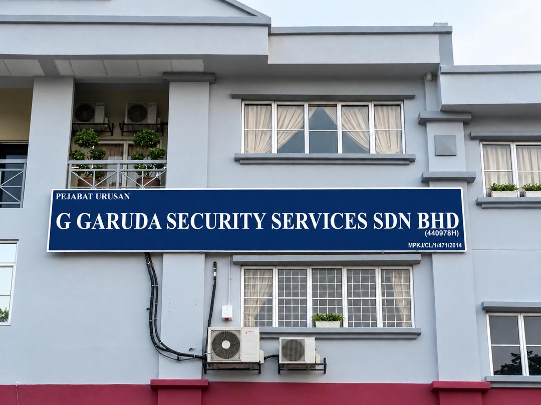 Signage at the G.Garuda Security Services Sdn. Bhd. head office in Kajang